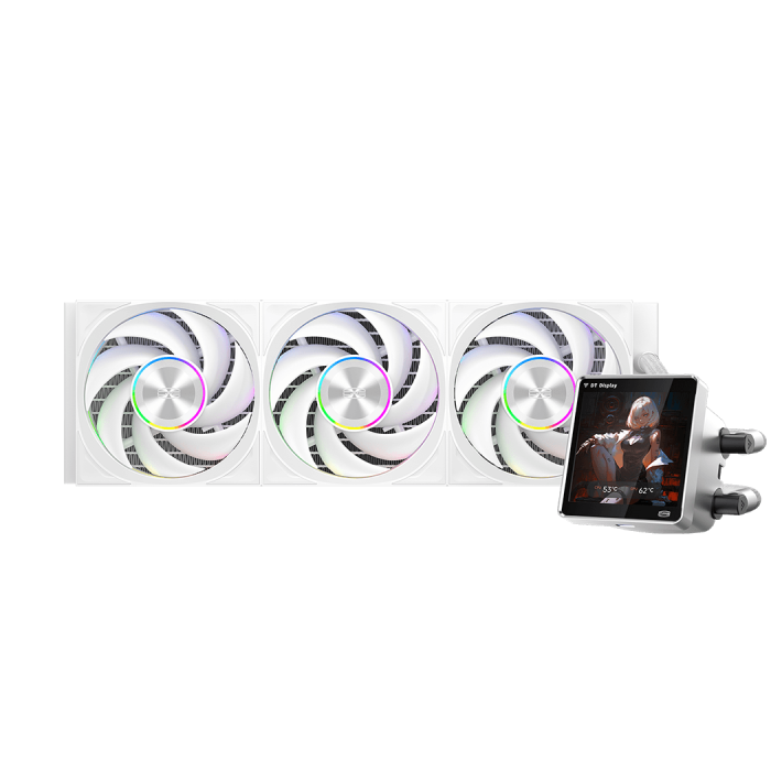 Водяное охлаждение для CPU PCCooler DT360 ARGB Display WH 115X/1200/1700/1851/AM4/AM5 Белый