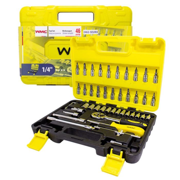 Набор инструмента 46пр. 1/4''(6-гран.)(4-14мм) 51116 WMC-2462-5 EURO