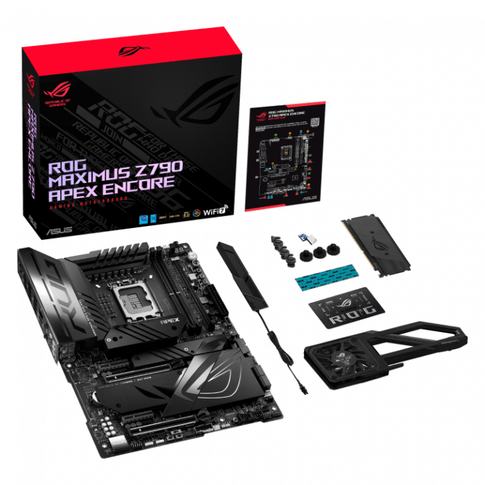 Сист.плата ASUS ROG MAXIMUS Z790 APEX ENCORE, Z790, 1700, 1xDIMM2, 2xDDR5, 2xPCI-Ex16, PCI-Ex4, 5xM.2, 4xSATA, WIFI7,BOX