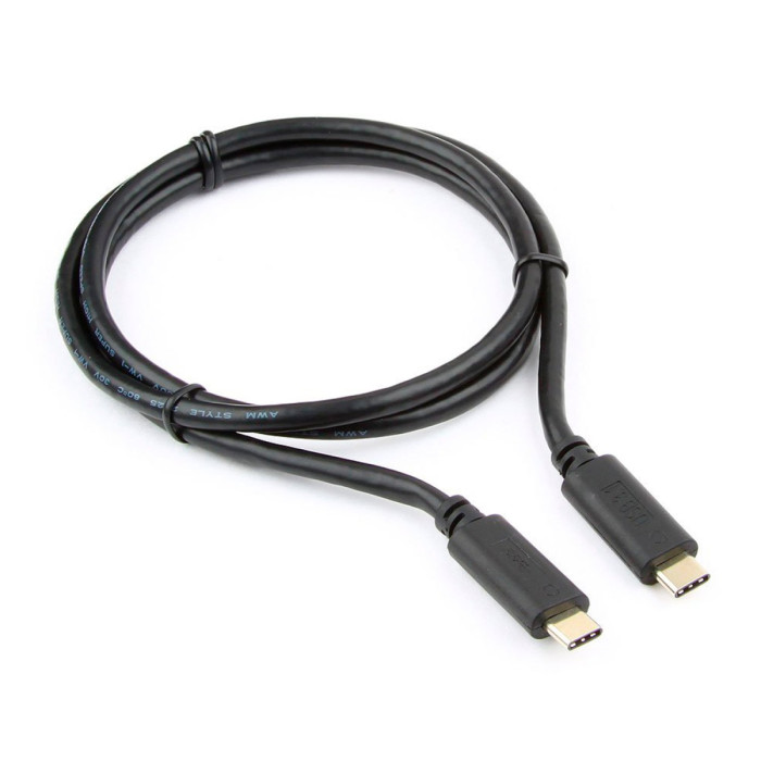 Cable USB Type C - Type C, 1м, CablexpertCCP-USB3.1-CMCM-1M, USB 3.1, PD/QC3.0, 3A/36W, black