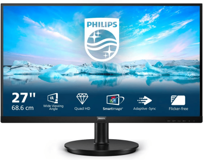 Монитор 27&quot; PHILIPS 275V8LA/00/01 VA 2560 x 1440 75Hz 4мс 250кд/м 4000:1 2xHDMI DP Цвет: Черный