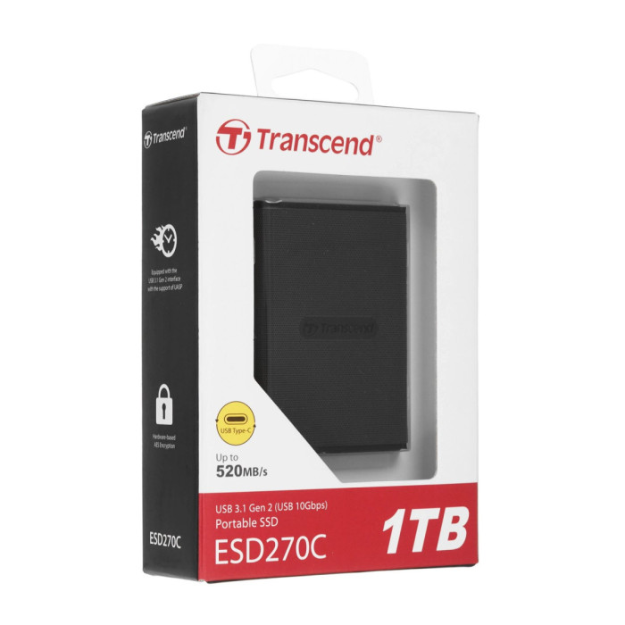 SSD USB 1 TB Transcend ESD270C , TS1TESD270C, USB 3.2 Gen2, Type-C