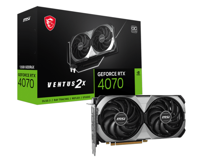 Видеокарта MSI GeForce RTX 4070 VENTUS 2X E 12G OC, 12G GDDR6X HDMI 3xDP RTX 4070 VENTUS 2X E 12G OC