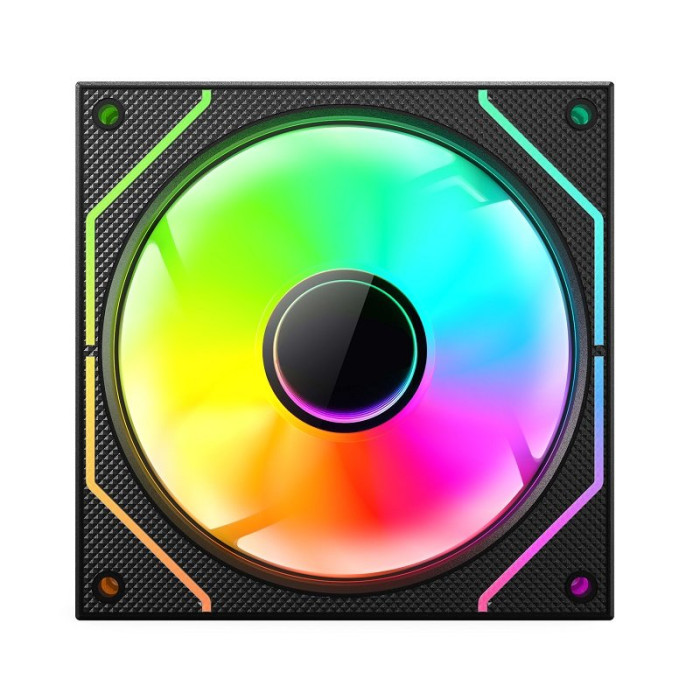 Вентилятор для корпуса Wintek 1236-B-12 ARGB, 12 см, 3 pin ARGB + 4 pin PWM, Black