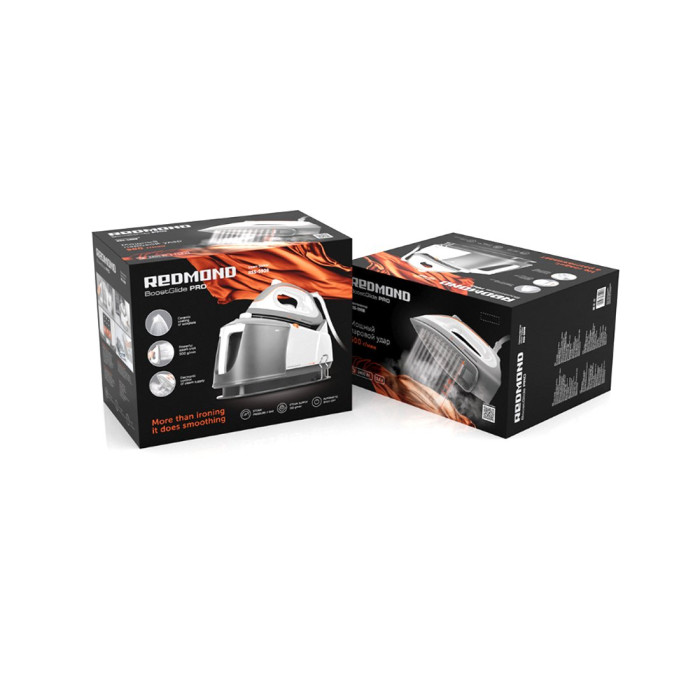 Парогенератор, Redmond, RSS-5908, Белый/Серый,Мощность, 2400Вт, Паровой удар, г/мин 500 Подача пара, г/мин150,Давление пара, Бар 7,Длина шланга для пара, м 1.5