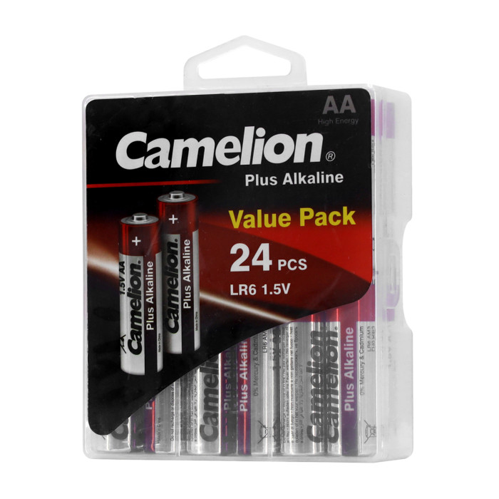 Батарейки Camelion AA (LR6-PBH24), Plus alkaline, комплект - 24 штуки