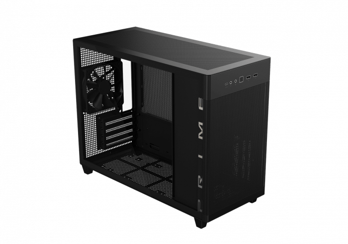 Корпус ASUS Prime AP201 Tempered Glass, поддержка 360 mm Радиаторов, VGA до 338мм, micro-ATX, черный