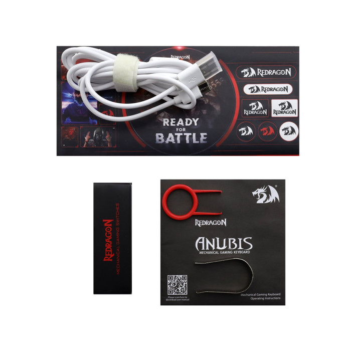 KeyBoard  Bluetooth, Redragon Anubis, wireless, white, (70506)