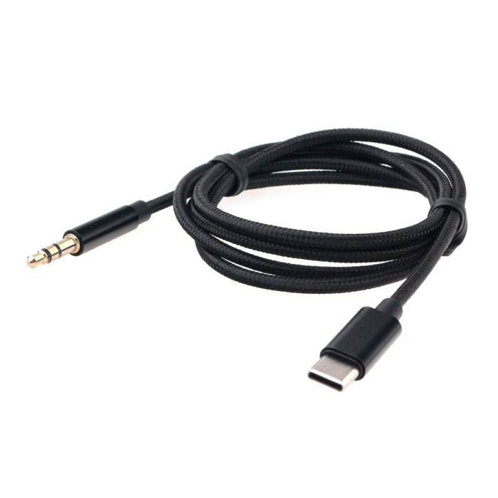 Converter Audio, USB Type-C -> Jack 3.5mm, Cablexpert CCAB-CM35M-1M-B, 1м, black