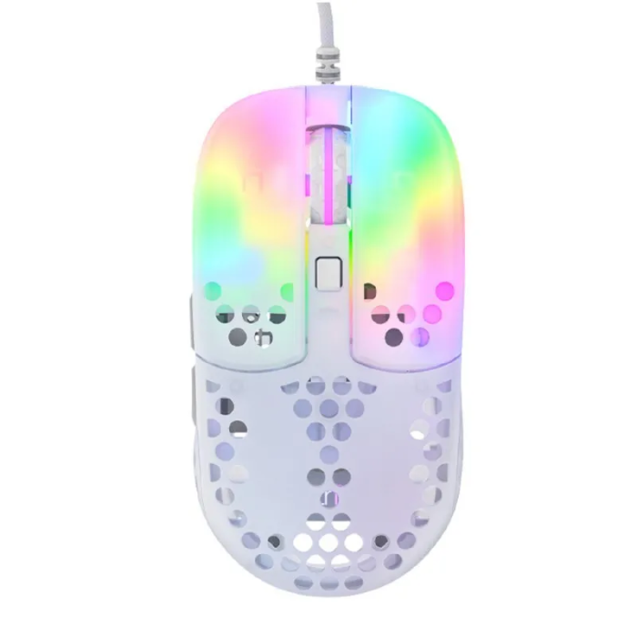 Мышь XTRFY MZ1 RGB, Pixart 3389 sensor, 16000 dpi, Ultra-Light, USB, white