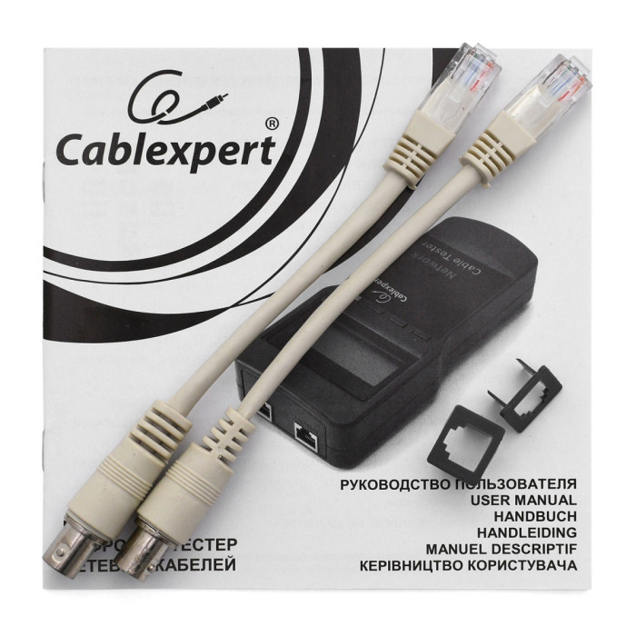 Тестер сетевого кабеля Cablexpert NCT-3, RJ45+RJ58+RJ11+RJ12,  для UTP/STP