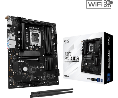 Материнская плата ASRock B860 PRO-A WIFI LGA1851 4xDDR5 4xSATA 3xM.2 1xHDMI 1xDP WiFi ATX