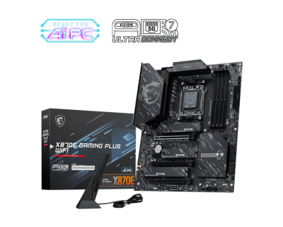 Материнская плата MSI X870E GAMING PLUS WIFI AM5 4xDDR5 4xSATA3 RAID 3xM.2 HDMI 2xType-C(DP) ATX