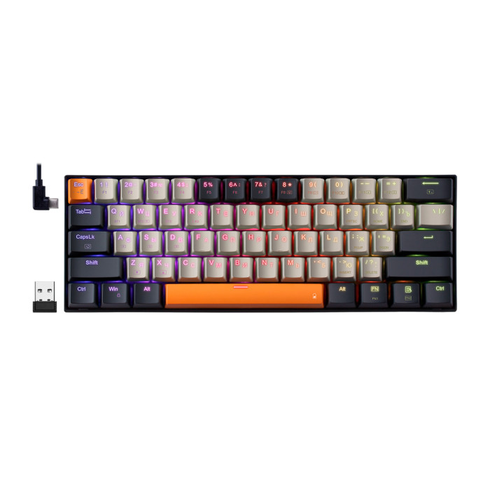 KeyBoard  USB, Redragon Caraxes Pro, BT/2.4 GHz wireless, 1.8m cable (71554)