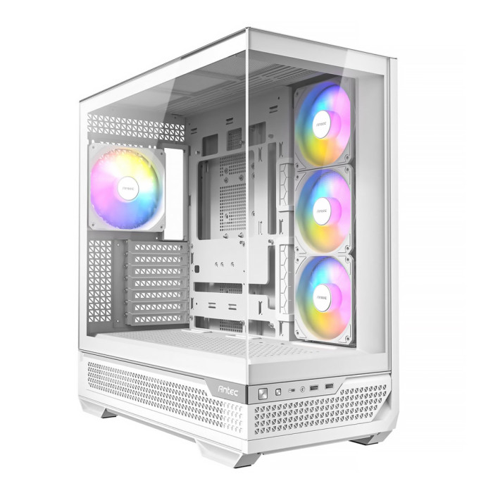Case ATX midi tower Antec, C7 ARGB, 3*120 ARGB + 1*140 ARGB fan + ARGB fan hub, (Без БП), white