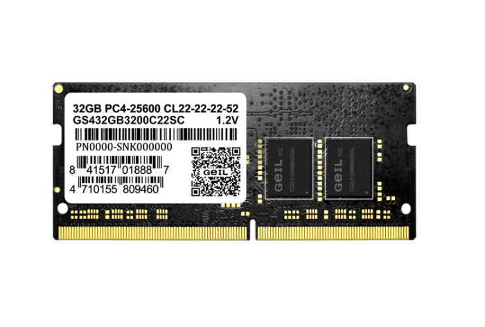 Оперативная память для ноутбука 16Gb DDR4 3200MHz GEIL SO-DIMM 22-22-22-52 GS416GB3200C22S