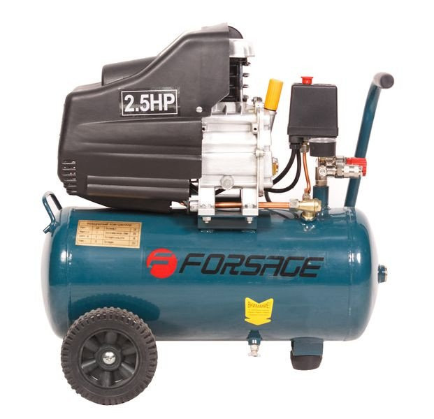 Компрессор 24л поршневой с прямым приводом (1.5кВт, ресивер 24л,8 бар, 180Л/м, 220В) 8200        F-BM20/24