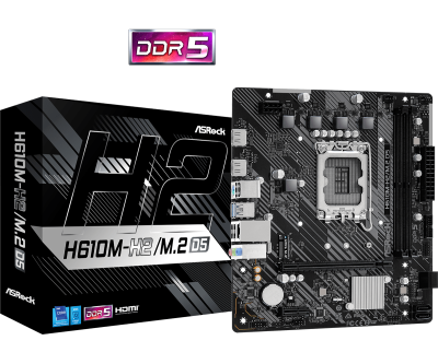 Материнская плата ASRock H610M-H2/M.2 D5 LGA1700 2xDDR5 4xSATA M.2 2xHDMI mATX