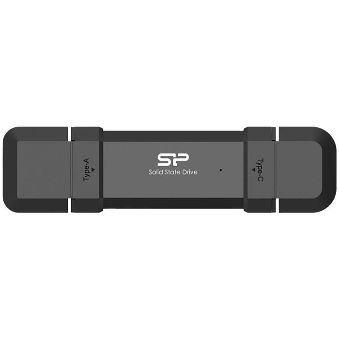 Silicon Power 250GB DS72 Dual USB-C/USB 3.2 Gen 2, Portable External SSD, Steam Deck and iPhone 15 Pro, R/W: up to 1050MB/s; 850MB/s, Black