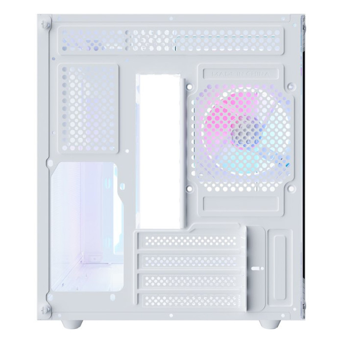 Корпус Wintek Aquarium H101-W TG, mATX, USB 1*3.0/1*2.0, 5*12cm ARGB PWM (контр. + пульт д/у), белый