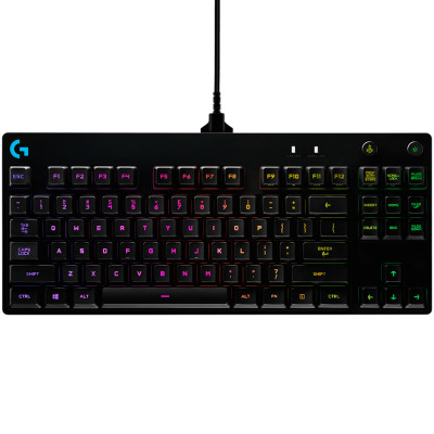 LOGITECH G PRO TKL Corded Mechanical Gaming Keyboard - BLACK - RUS - USB - CLICKY