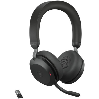 JABRA EVOLVE2 75, Link380a MS Stereo Black, EVOLVE2 75 headset Black MS, Link 380 BT adapter USB-A MS,1.2m USB-C to USB-A cable, carry pouch, warranty and warning (safety leaflets)