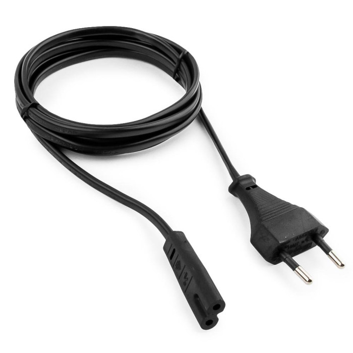 Cable power, Cablexpert PC-184-VDE-1.8M, (аудио-видео аппаратура, ноутбук), 2 pin, 1.8м, black