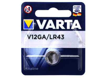 Батарейка Varta V12GA (LR43), 1.5V/80mAh, alkaline, 1pc pack, [4278]