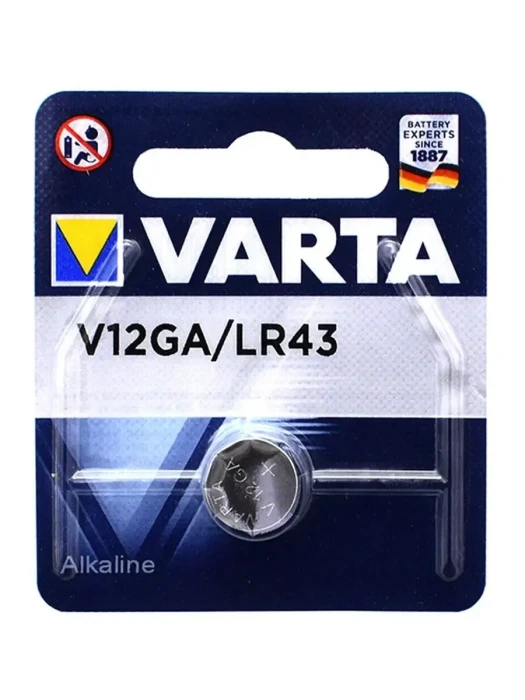 Батарейка Varta V12GA (LR43), 1.5V/80mAh, alkaline, 1pc pack, [4278]