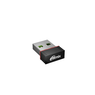 Wireless LAN USB adapter, Ritmix RWA-120, WiFi 4 (150M), RTL8188, USB, black