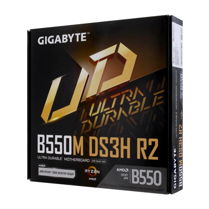 MB Socket AM4, MATX, AMD B550 (DP+HDMI) Gigabyte B550M DS3H R2, 4DDR4, 1PCIx16,PCIx1