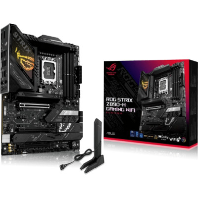 Сист.плата ASUS ROG STRIX Z890-H GAMING WIFI, Z890, 1851, 4xDDR5, 3xPCI-E x16, 4xM2, SATA, DP, HDMI, Wi-Fi 7, BOX