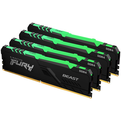 Kingston 32GB 3600MT/s DDR4 CL17 DIMM (Kit of 4) FURY Beast RGB, EAM: 740617337433