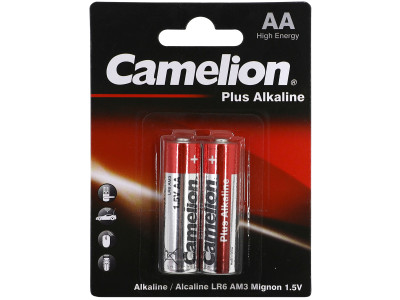 Батарейки Camelion AA (LR6-BP2), Plus alkaline, комплект - 2 штуки
