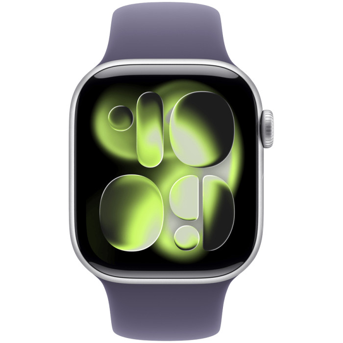 Apple Watch Series 11 GPS 42mm Silver Aluminium Case with Purple Fog Sport Band - S/M,Model A3331