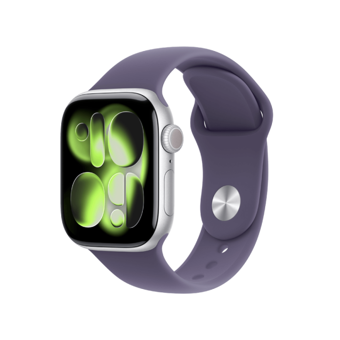Apple Watch Series 11 GPS 42mm Silver Aluminium Case with Purple Fog Sport Band - S/M,Model A3331