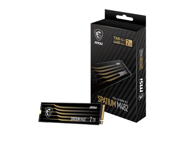 Твердотельный накопитель 2000Gb SSD MSI SPATIUM M482 M.2 PCIe NVMe R7300Mb/s W6400MB/s SPATIUM M482
