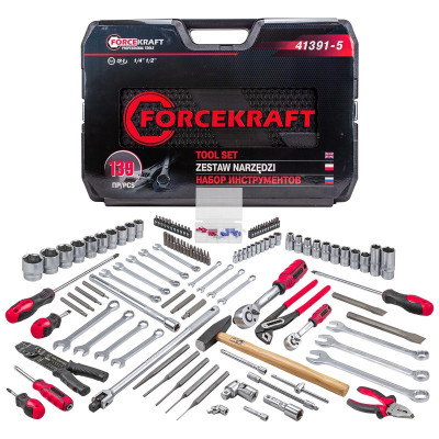 Набор инструментов 139пр. 1/4&#039;&#039;, 1/2&#039;&#039;(6гр.)(4-32мм) 56420 FK-41391-5