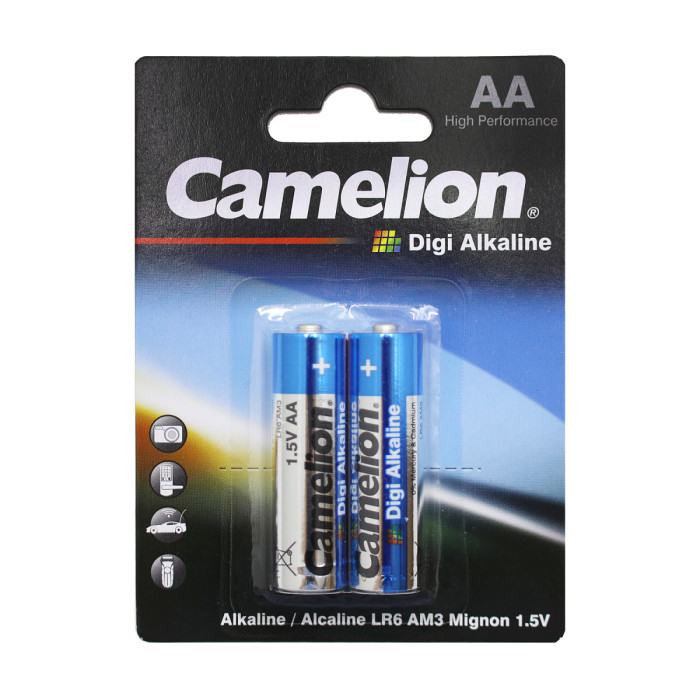 Батарейки Camelion AA (LR6-BP2DG), Digi alkaline, комплект - 2 штуки