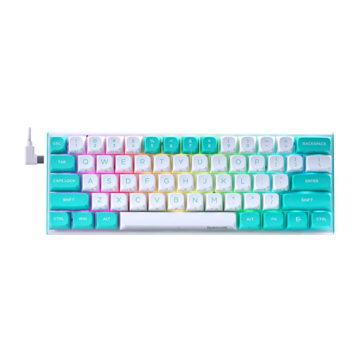 KeyBoard  Bluetooth, Redragon Fidd RU, wireless, turquoise/white, (72187)