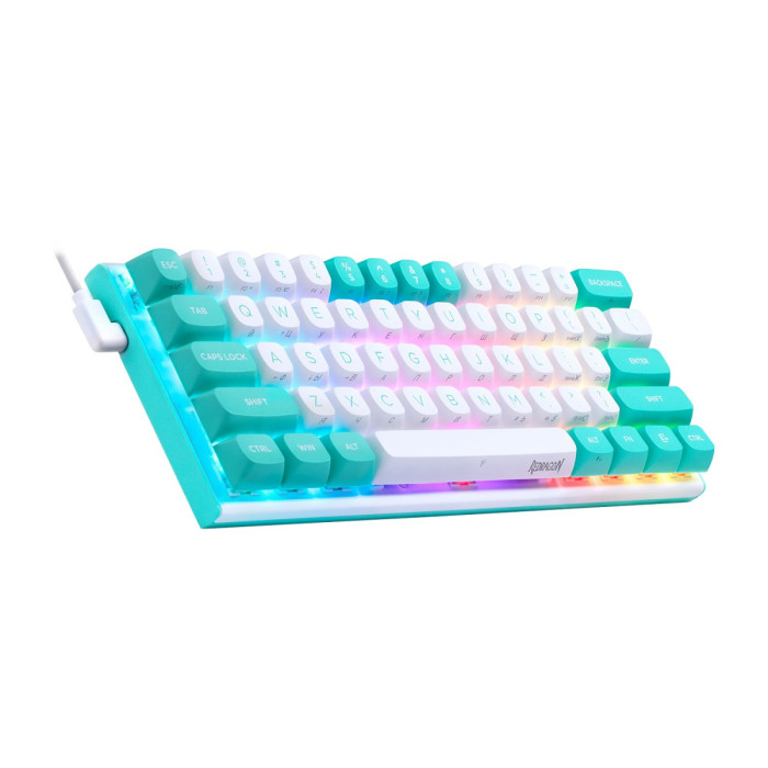 KeyBoard  USB , Redragon Fidd RU, turquoise/white, (72187)