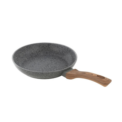 Сковорода, LARA, PALERMO LR01-55-22, Круглая, Диаметр 22 см, Высота 4.5 см, Толщина 4.2 мм, Кованый алюминий, Антипригарное покрытие, Для всех типов плит, Ручная мойка, Серый