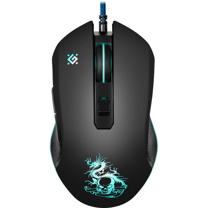 Мышь проводная игровая оптическая Defender Sky Dragon GM-090L (черный),USB, 6 кн. + колесо, коврик
