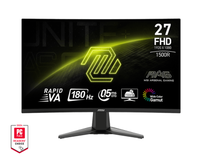 Монитор 27" MSI MAG 27C6F VA 1920x1080 180Hz 1500R 0,5ms 250cd/m 3000:1 2xHDMI 1xDP 1xUSB-C Черный