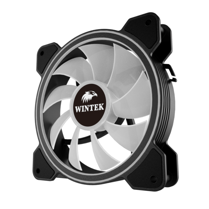 Вентилятор для корпуса Wintek M9-B-12 PRO ARGB, 12 см, 3 pin ARGB + 4 pin PWM