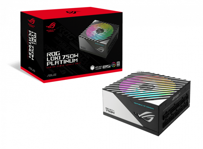 Блок питания ASUS ROG-LOKI-750P-SFX-L-GAMING, 750W, full modular PSU, ARGB-Illuminated Fan, 80 PLUS Platinum