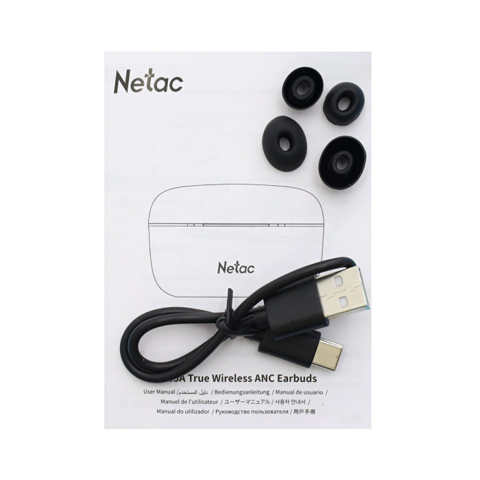 Bluetooth garnitura Netac True LK65A, BT 5.3, 20-20000Hz, ANC+ENC, d13mm,black