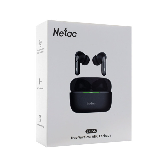 Bluetooth garnitura Netac True LK65A, BT 5.3, 20-20000Hz, ANC+ENC, d13mm,black