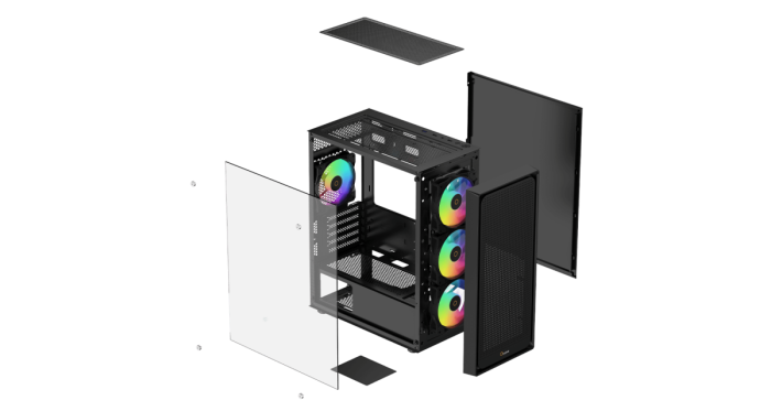 Корпус Ocypus Gamma C50 BK ARGB mATX/ITX 3xUSB Черный Gamma-C50-BKG400XX-GL