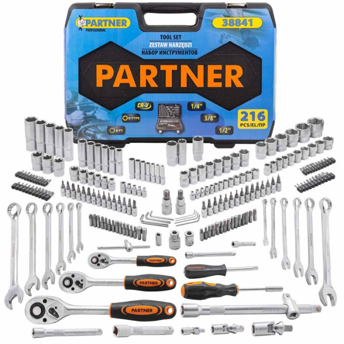 Набор инструментов 216пр. 1/4'', 3/8'', 1/2''(6гр.) 50650 PA-38841